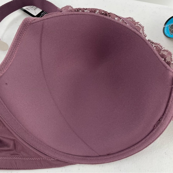 NWT Bali 40D Smoothing Lace Plum Foam Cup Stretch Adjustable Straps Back Bra - Picture 12 of 12